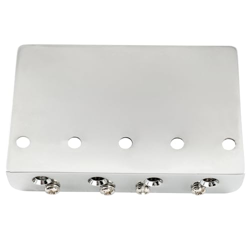Musiclily Pro 57mm Heavy Duty 4-String Bass Bridge Vintage Brass Saddles for Precision/Jazz Bass, Chrome - Image 3