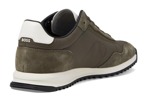Image of BOSS Men's Zayn Low Profile Suede Leather Two Tone Sneaker