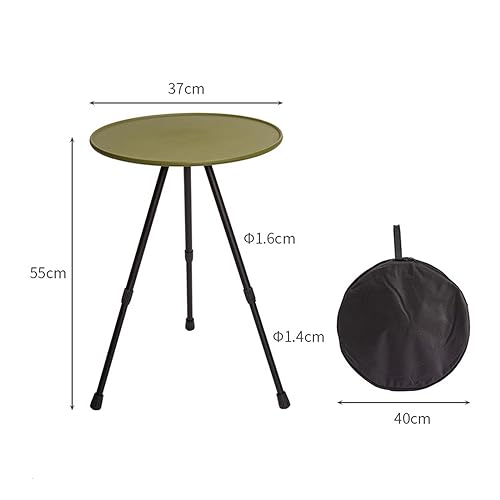 Folpus Retractable Round Table Folding Height Adjustable Multifunctional Stable Furniture Durable Lift Dining Desk for BBQ Fishing Hiking Kitchen, green - Image 5