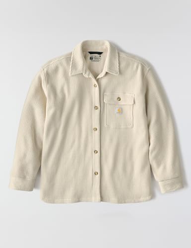 Carhartt Women's Oversized-Fit Heavyweight Waffle Knit Shirt, Oat Milk, Large - image 7