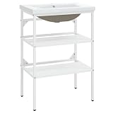QJBSAVVA Mobile Lavabo da Bagno con Lavello in Ceramica Bianco 61x39,5 cm