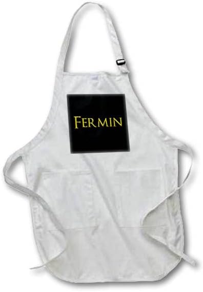 3dRose Fermin common baby boy name in the USA. Yellow on black - Aprons (apr-365655)