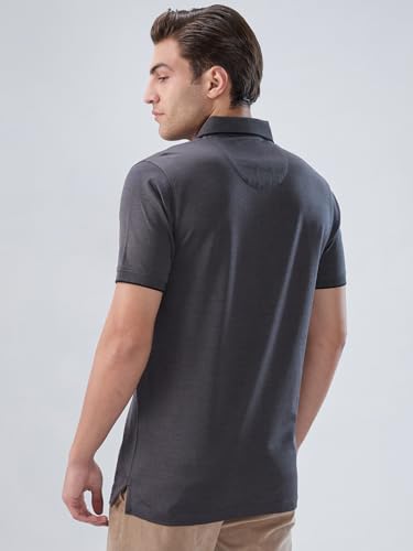 Image of Colorplus Men Regular Fit Solid Pattern Pure Cotton Half Sleeve Polo Neck Casual T-Shirt