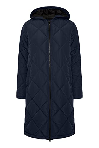 OXMO OXStanca Damen Steppmantel Wintermantel Winterjacke gefüttert mit Kapuze Eingrifftaschen Regular fit, Größe:M, Farbe:Total Eclipse (194010)