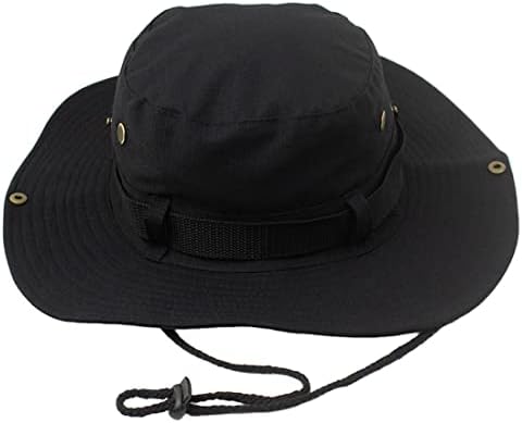 Mens Womens Sun Bucket Hat Wide Brim Fishing Hat Safari Hat Foldable UV Protection Beach Travel Fishing Hiking Hat (Black)