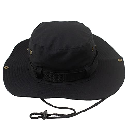 Mens Womens Sun Bucket Hat Wide Brim Fishing Hat Safari Hat Foldable Uv Protection Beach Travel Fishing Hiking Hat (Black) #TOP3