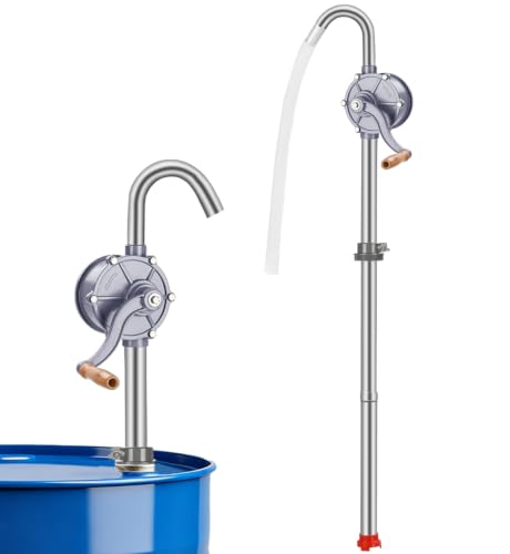 Image of 55 Gallon Barrel Pump Hand Transfer Pump - All-Aluminum Drum Pump for 5-55 Gallon Drums, Heavy Duty Manual Oil Pump for Diesel Kerosene & Non-Corrosive Fluids