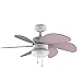 Cecotec Ventilador de techo EnergySilence 3600 Vision Purple. 50 W, Diámetro 92 cm, Lámpara, 3 Velocidades, 6 Aspas reversibles, Función Verano/Invierno, Interruptor de Cadena, Blanco/Lila
