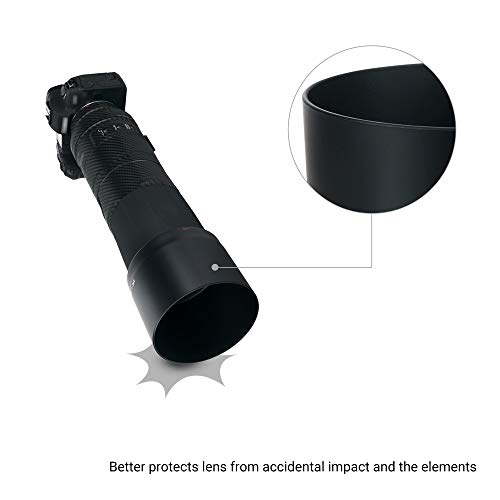 Image of Reversible RF 800mm Bayonet Lens Hood Shade for Canon RF 800mm f /11 is STM Lens on Canon EOS R RP R5 R6 Replaces Canon ET-101 Lens Hood Allows to Attach 95mm Filter and Lens Cap