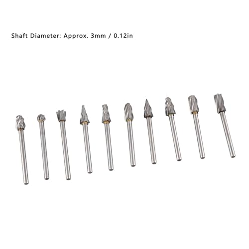 Set de 10 fresas de carburo de tungsteno 3mm miniatura 4