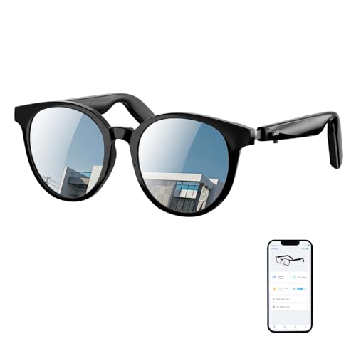GetD Smart Sunglasses, Round Polarized Lens Bluetooth Glasses for...