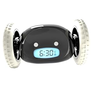CLOCKY Extra Super Loud Alarm Clock for Heavy Sleepers Adults Kids Teens Bedroom, Move Jump Roll Run Away Easy to Set Smart Digital Alarm Clock on Wheels -Funny Gag Gift (Black)