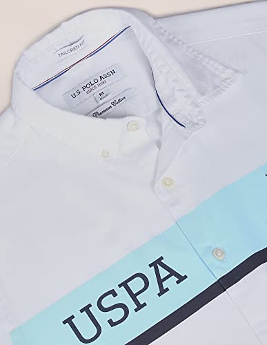 Image of U.S. Polo ASSN. Brand Printed Tailored Fit Shirt for Men - 100% Cotton, Breathable & Comfortable, Full Sleeves Casual Shirt for Men