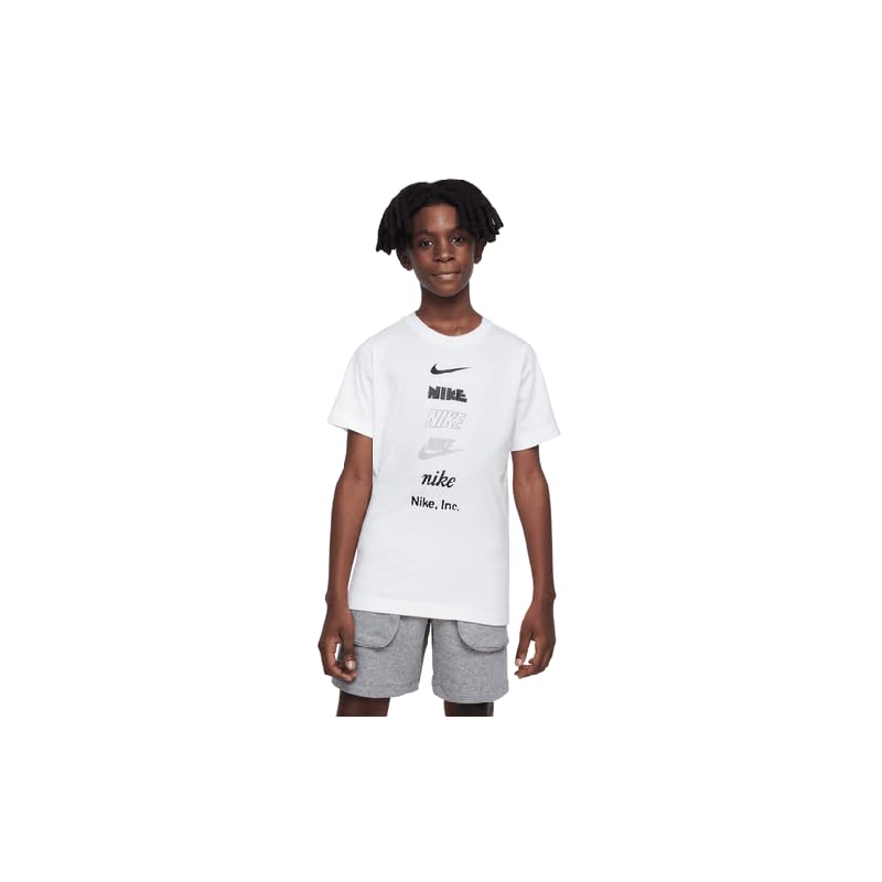 Nike Camo Futura t-shirt blanc 12-13 ans en coton manches courtes