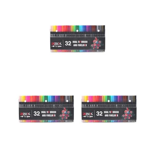 Marqueurs double pointe pinceau et fine 32 couleurs pour carnet de croquis