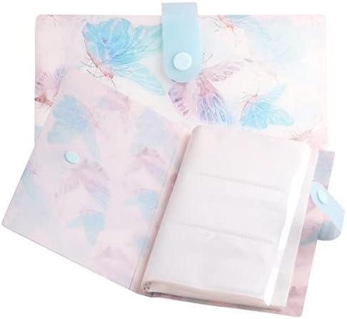 120 Slots Nail Art Sticker Storage Book Water Nail Decals Organizer Photo Album Butterfly Cover Nail Sticker Binder Stencils Collecting Card Case for Water Sliders Nail Art Display Showing Manicure Accessories