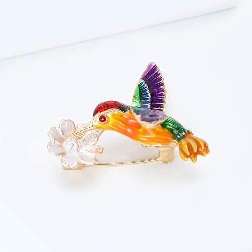 Image of Enamel Bird Brooch for Women Rhinestones Owl /Hummingbird /Eagle /Toucan Lapel Pin Cute Bird Brooches Jewelry Gifts for Mom Wife