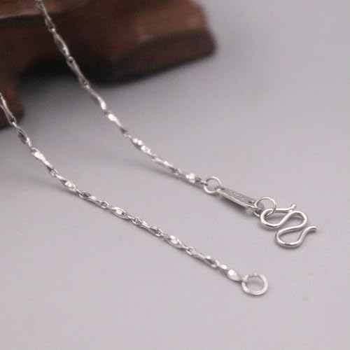 Real Pt950 Pure Platinum 950 Necklace Women 1.2mm Ingots Link Chain 22inchL