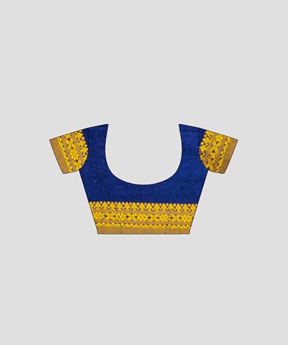 Image of eC ESHA'S COLLECTION Women's Cotton Blend Begumpuri Handloom Saree With Unstitched Running Blouse Piece