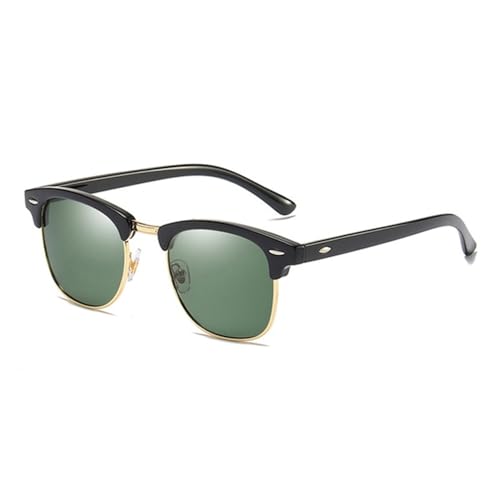 Lunettes de soleil polarisées classiques homme femme petits verres rétro rivets noirs