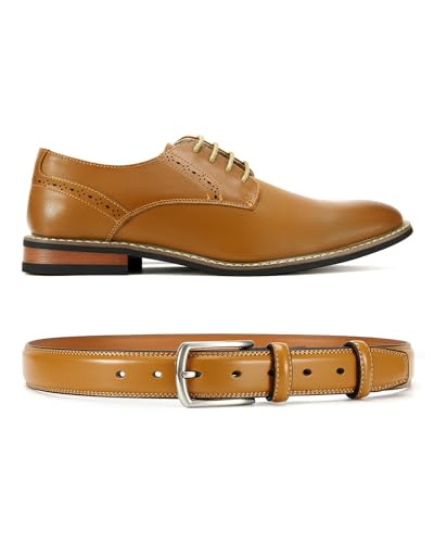 Image of CHAOREN Mens Belts Leather 2 Pack - 1 1 /4 inch Dress Belts for Men Golf Casual Jeans