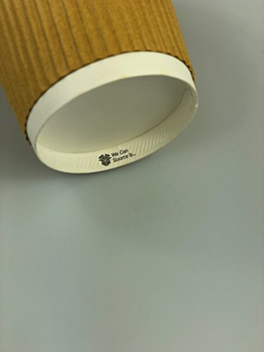 We Can Source It Ltd - 500 x 12oz Kraft Ripple Cups 3-PLY Disposable Insulated Paper Coffee Cups with Black SIP Through LIDS - Manufactured by WECANSOURCEITLTD®