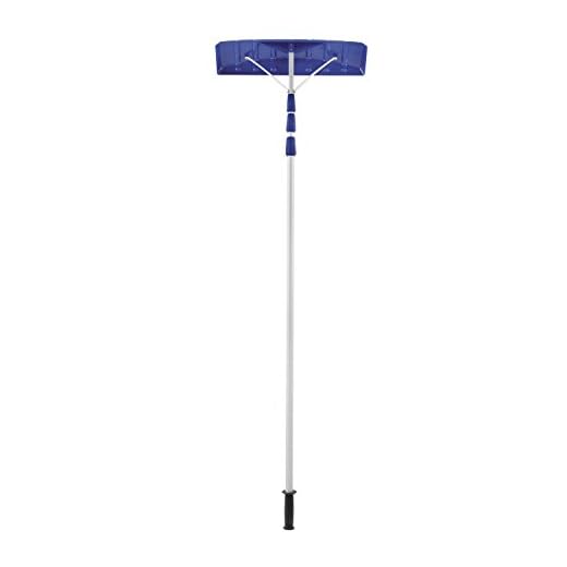 Snow Joe RJ204M 21-Feet Twist-N-Lock Telescoping Snow Shovel Roof Rake with 6-Inch by 25-Inch Poly Blade