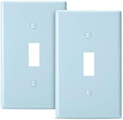 Bates- Blue Light Switch Plates, 2 Pack, Blue Light Switch Cover Plate, Blue Light Covers for Light Switch, Blue Outlet Plate Cover, Blue Light Switch Plate, Blue Light Plates Switch Covers