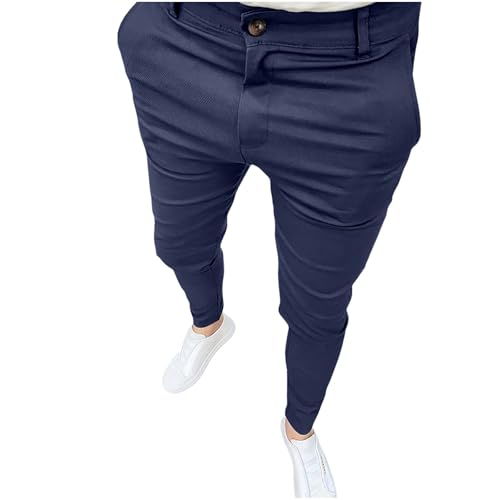 Cambkatl Men's Stretch Dress Pants Slim Fit Business Casual Straight Leg Suit Pants Versatile Golf Pants with Pockets