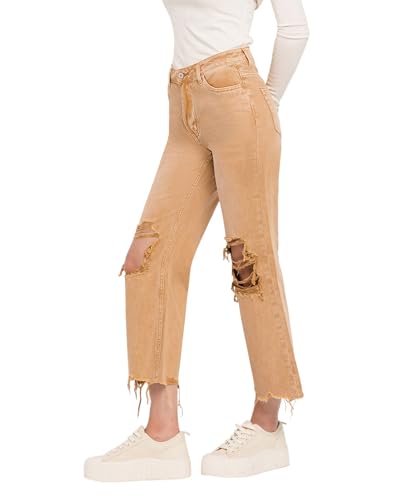 VERVET 90'S Vintage Super High Rise Crop Flare Jeans V27364
