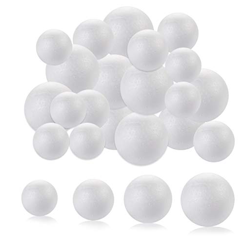 DIYASY 20pcs White Foam Balls 2-3 inch Styrofoam Polystyrene Craft Balls for Arts & Christmas Orname - //coolthings.us