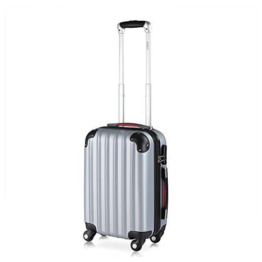 Monzana Hartschalenkoffer Trolley | mit Schloss | 4 Rollen | Alu-Teleskopgriff | Hartschale Reisekoffer Business Koffer