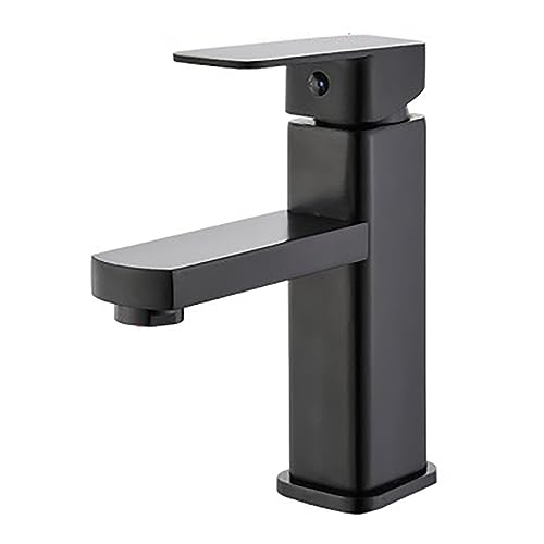Robinet de vanité noir anti-calcaire mitigeur monotrou lavabo - 7