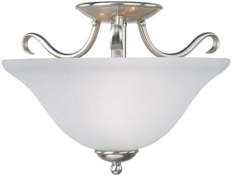 Maxim Basix-2 Light Semi-Flush Mount in Contemporary style-14 Inches Wide by 10 inches high-Satin Nickel Finish