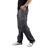 Pantalones Para Hombres Moda de Cargo Rectos y Holgados con Múltiples Bolsillos Resistente Al Desgaste para Aire Libre...