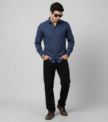 Image of Amazon Brand - INKAST Men Solid Cotton Shirt | Casual Wear | Basic Essential Plain Everyday & Office Wear | Full Sleeve | Regular Fit