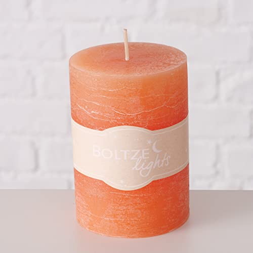 3 Piece Apricot Orange Tangerine Pillar Candle Set, 4 Inches Tall, 45 Hours Burn Time, Unscented #TOP4