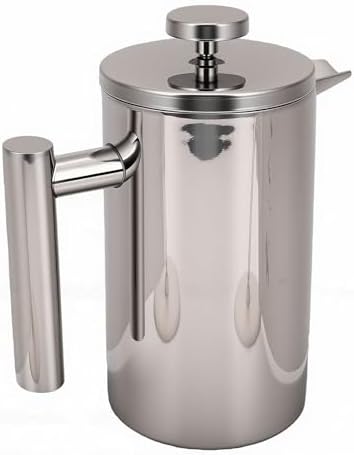 Fdit Double Wall 304 Stainless Steel French Press Coffee Maker 600ML Insulated Tea Infuser with Ergonomic Handle for Home Office - 3