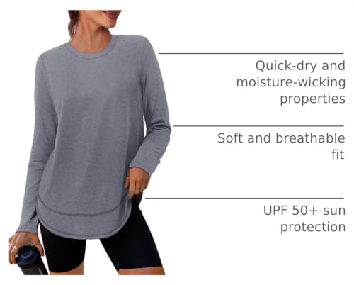 Image of XIEERDUO Women's Workout Tops Long Sleeve Shirts Sun Protection UPF 50+ Quick Dry Shirts for Hiking Running S-3XL