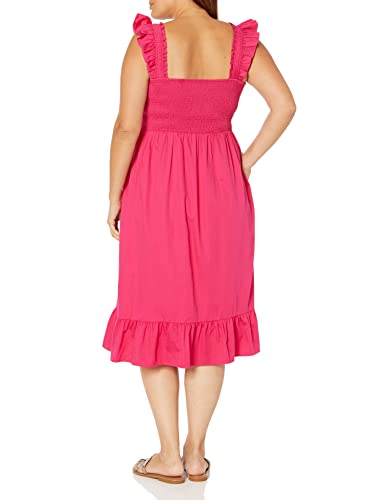 Image of The Drop Womens Kimi Ruffled Shoulder Smocked Midi Dress