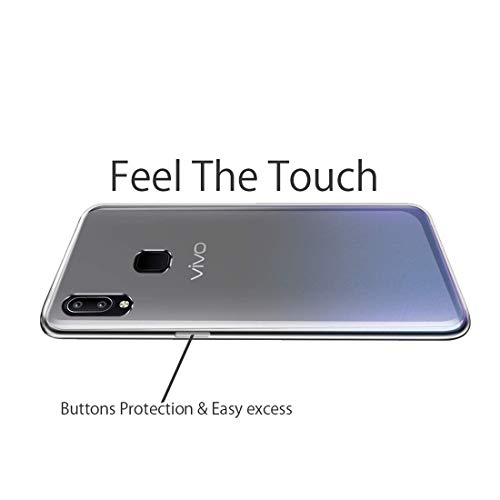 Image of Fashionury Crystal Clear Case for Vivo Y95 | Yellowing Resistance | Transparent TPU Silicone | Raised Camera Lips | Slim Transparent Cover