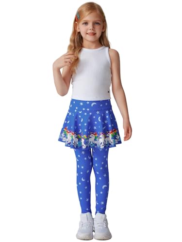 Girls Leggings with Full Circle Skirt Stretchy Unicorn Printed Pants for Kids in 3t to 9 Years2
