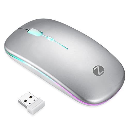 Image of Zoook Blade Wireless Mouse -Rechargeable 7 Colour mice /RGB Breathing Lights / 3 DPI Levels /Auto Shut Down /Silent Click Technology / 600 Mah Battery /Light Weight /Plug and Play (Silver)