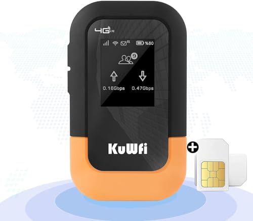 KuWFi 4G LTE WiFi Mobile Hotspot Device, 150Mbps Portable Travel