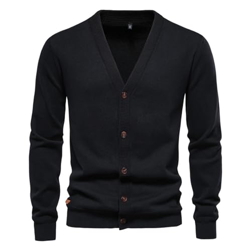 Men's Cotton Knitted Cardigan Sweater Men Casual Single Breasted Solid Color Sweater2