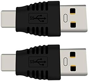 rgzhihuifz Type-C Male to USB3.0 Male Adapter，USB C to USB A 5G 3A Converter, USB 3.1 AM to CM Support Data Synchronization and Charging, Suitable for Mobile Phones, Computers,2-Pack