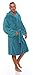 Produktbild L.E.M.B. Hometrends Herren Damen Bademantel Kingston Microfaser Morgenmantel mit Kapuze petrol XL