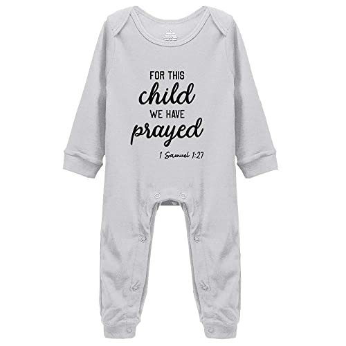 Image of YCICIVDee for This Child We Have Prayed/Baby Bodysuit Gift White Long Sleeve 0-24 Months
