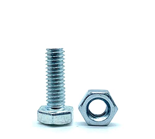 DOJA Barcelona | Boulon et Ecrou M4 | 50 Vis Tête Hexagonale avec 50 Ecrou Hexagonal | M4 x 20mm | en Acier Galvanisé | Boulons et Écrous pour Visserie Service, Vis à Métaux Tête Hexagonale...