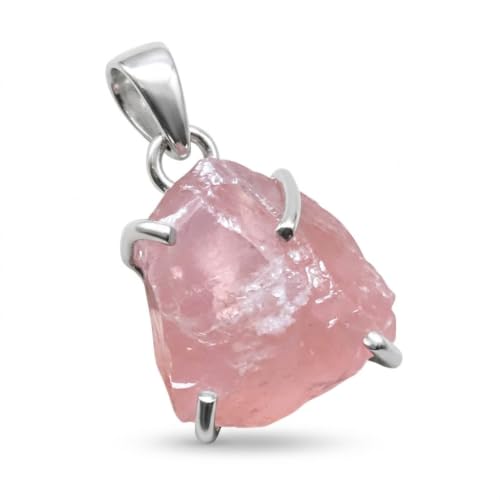 Natural Pink Rose Quartz 925 Solid...